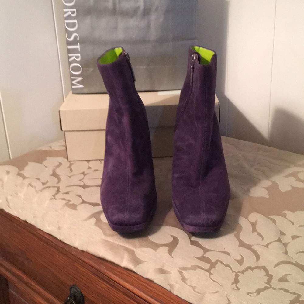 Suede purple boots